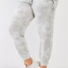 Plus Tie-dye Bleached Effect High Waist Comfy Jogger Pants Bottoms