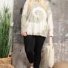 Plus Size Ls Special Washed Poly Rayon Knit Top Tops