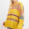 Plus Size Boho Patterned Knitted Sweater Pullover outerwear