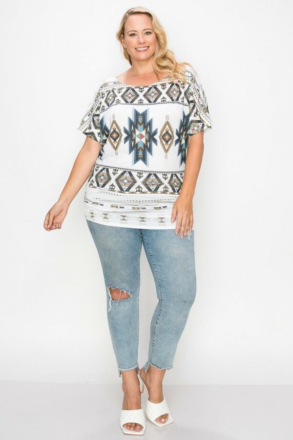 Geometric-tribal Sublimation Print Top Tops