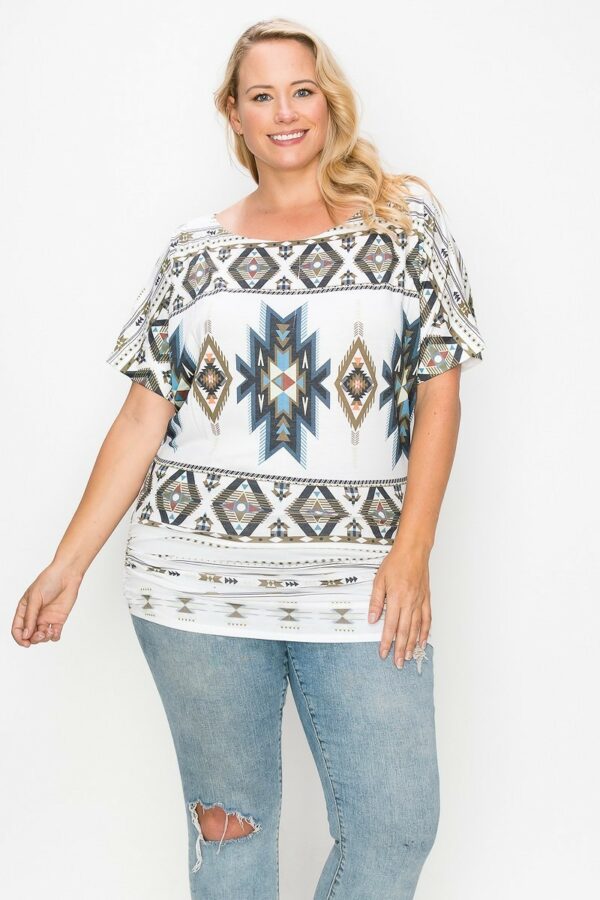 Geometric-tribal Sublimation Print Top Tops