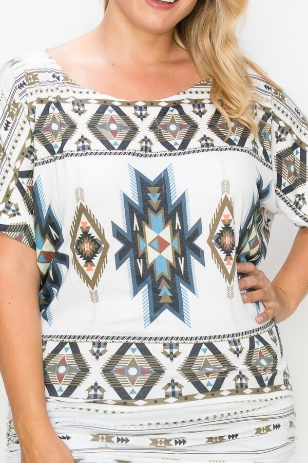 Geometric-tribal Sublimation Print Top Tops