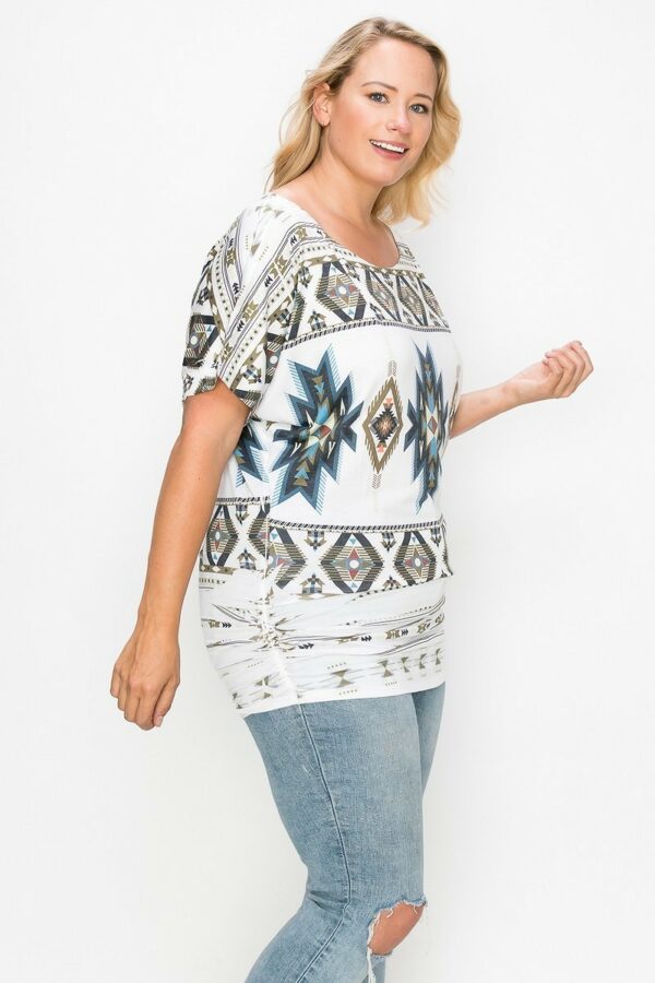 Geometric-tribal Sublimation Print Top Tops