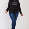 Black “monday Sunday” Print Long Sleeve Relaxed Sweatshirt Top Tops