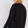 Black “monday Sunday” Print Long Sleeve Relaxed Sweatshirt Top Tops