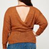 Plus Size Textured Waffle Sweater Knit Top Tops