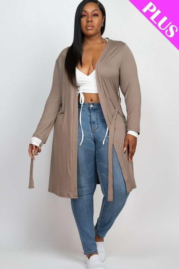 Long Sleeves Belted Cardigan outerwear