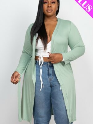 Long Sleeves Belted Cardigan outerwear