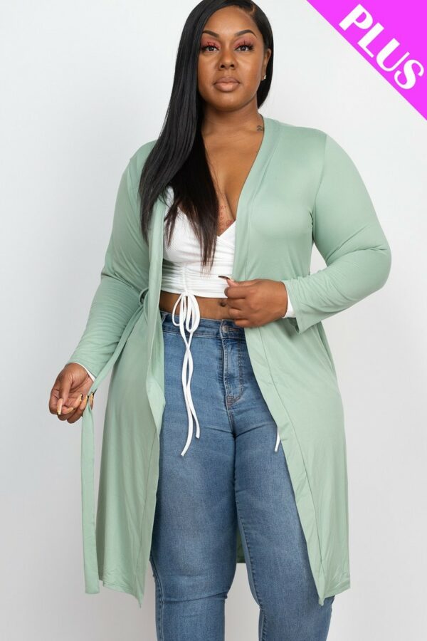 Long Sleeves Belted Cardigan outerwear