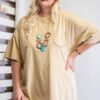 Mineral Washed Cotton Jersey Boxy Tunic Tops