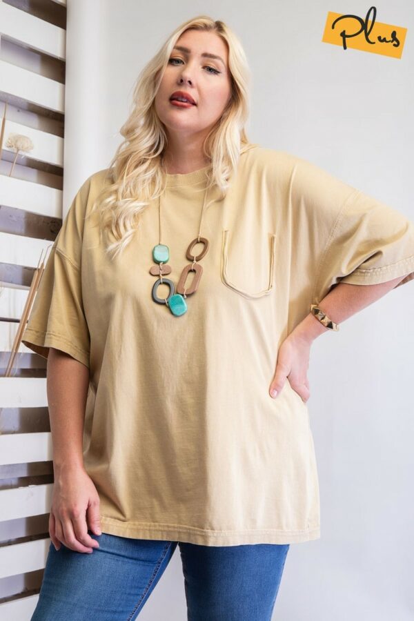 Mineral Washed Cotton Jersey Boxy Tunic Tops