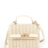 Faux Straw Top Handle Clutch Handbags