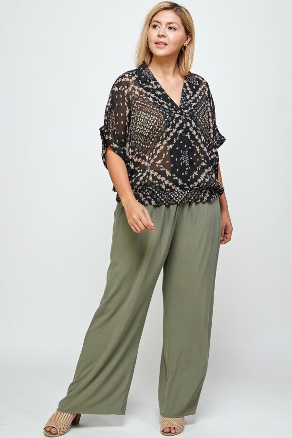 Solid Full Length Wide Leg Palazzo Pants Bottoms