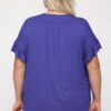 Solid Viscose Knit Surplice Top With Ruffle Sleeve Tops