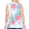 Floral Print, Open Front Vest With An Asymmetric Hem. outerwear