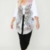 Floral Wings Sublimation Print, Long Body Cardigan Tops