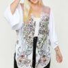 Floral Wings Sublimation Print, Long Body Cardigan Tops