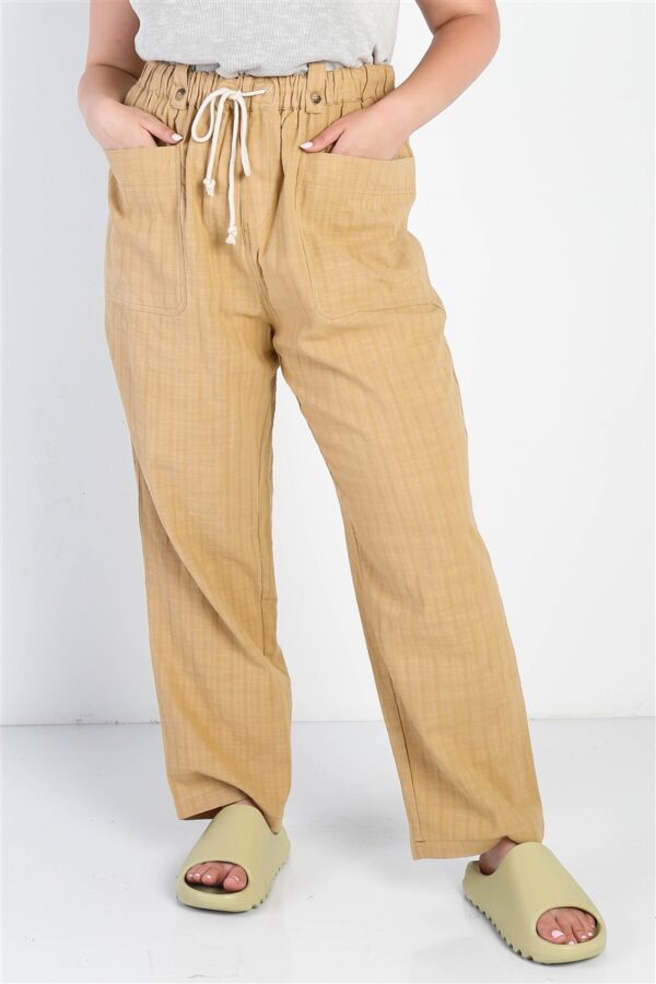 Plus Textured Two Pocket Pants Bottoms