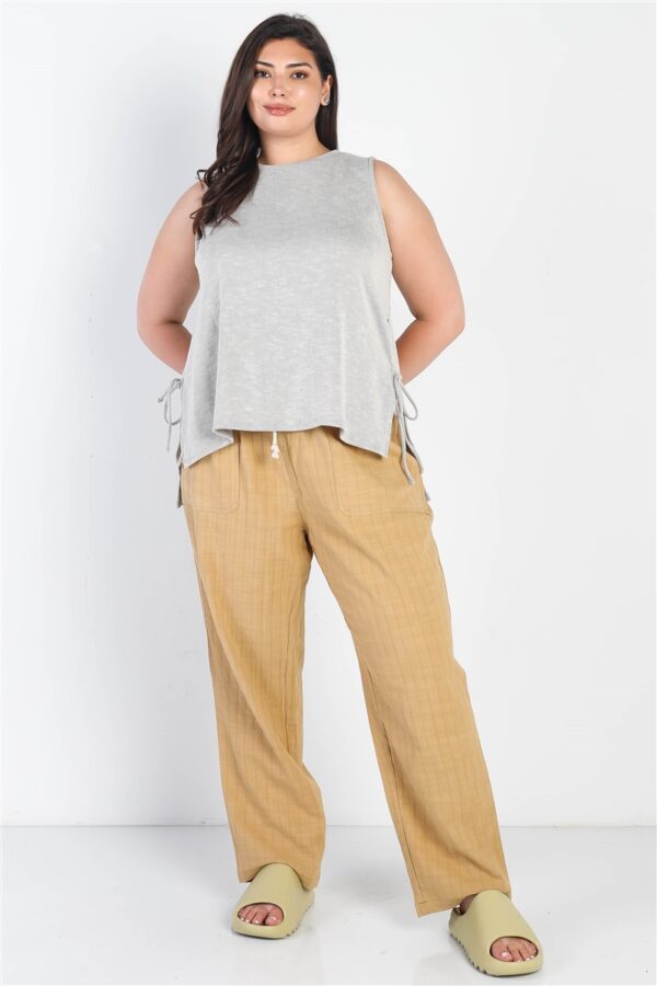 Plus Textured Two Pocket Pants Bottoms