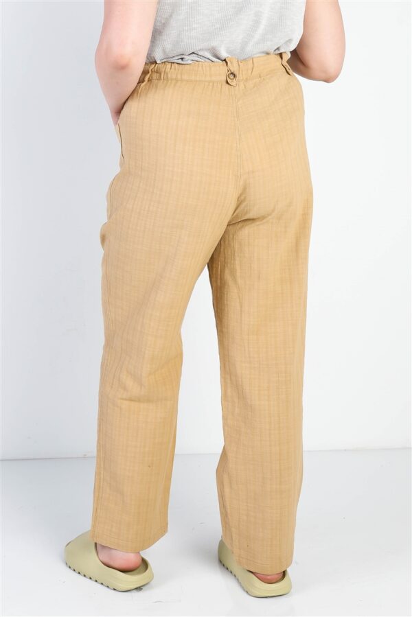 Plus Textured Two Pocket Pants Bottoms