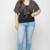 Plus Size Ditsy Floral Print Cropped Bolero Cardigan Tops