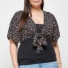 Plus Size Ditsy Floral Print Cropped Bolero Cardigan Tops