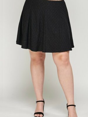 Plus Size, Knit Eyelet A-line Skirt Bottoms