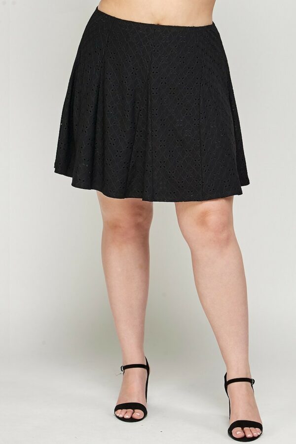 Plus Size, Knit Eyelet A-line Skirt Bottoms