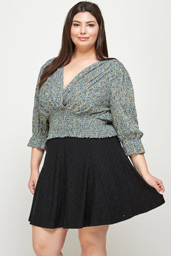 Plus Size, Knit Eyelet A-line Skirt Bottoms