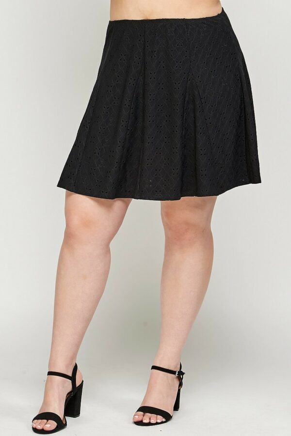 Plus Size, Knit Eyelet A-line Skirt Bottoms