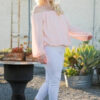 Off Shoulder Long Bubble Sleeve Solid Top Tops