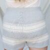 Plus Heather Grey Stripe Knit Shorts Bottoms