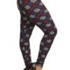 Plus Size Plaid Graphic Printed Knit Legging With Elastic Waist Detail Bottoms