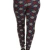 Plus Size Plaid Graphic Printed Knit Legging With Elastic Waist Detail Bottoms