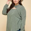 Plus Size Solid Long Sleeve Fashion Top Tops