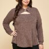 Plus Size Solid Long Sleeve Fashion Top Tops