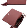 Fashion Double Metal Pattern Stitching Tassel Crossbody Bag Handbags