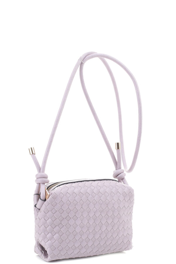 Braid Texture Zipper Crossbody Bag Handbags