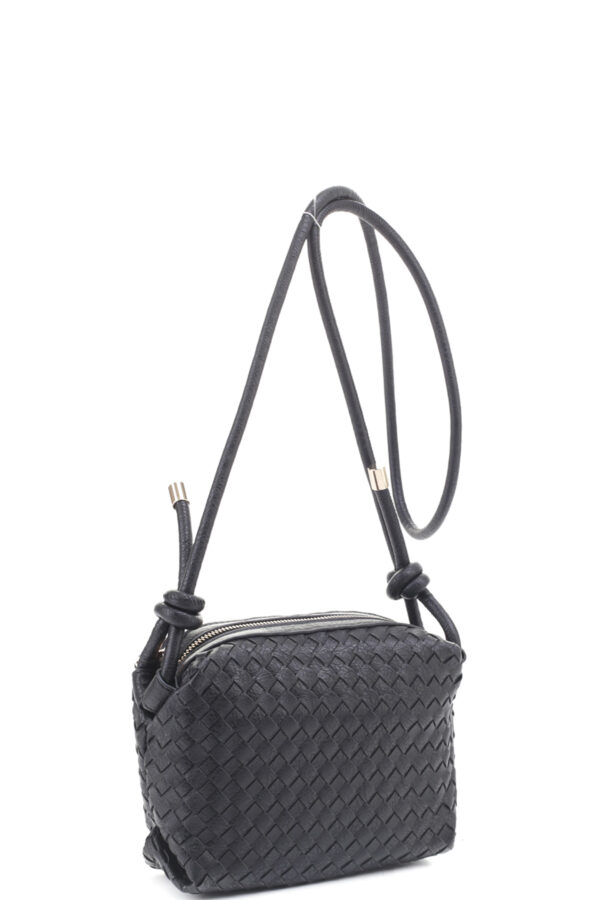 Braid Texture Zipper Crossbody Bag Handbags