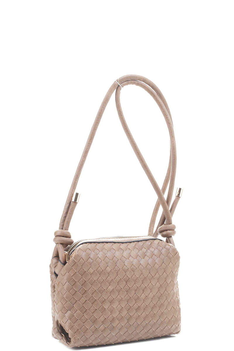 Braid Texture Zipper Crossbody Bag Handbags