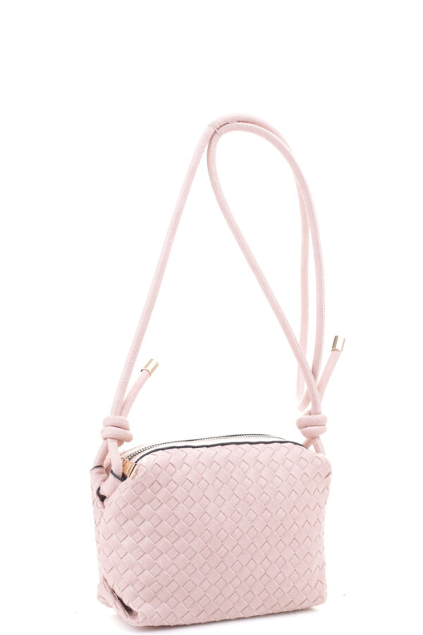 Braid Texture Zipper Crossbody Bag Handbags