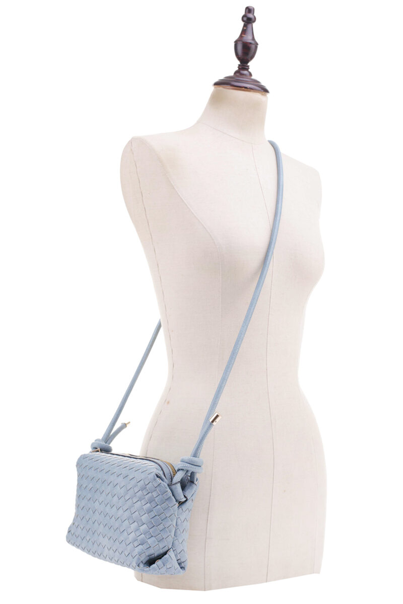 Braid Texture Zipper Crossbody Bag Handbags