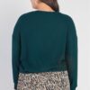 Plus Hunter Green Flannel Ribbed Twisted Detail Top Tops