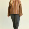 Novelty Knit And Solid Knit Mixed Loose Top Tops