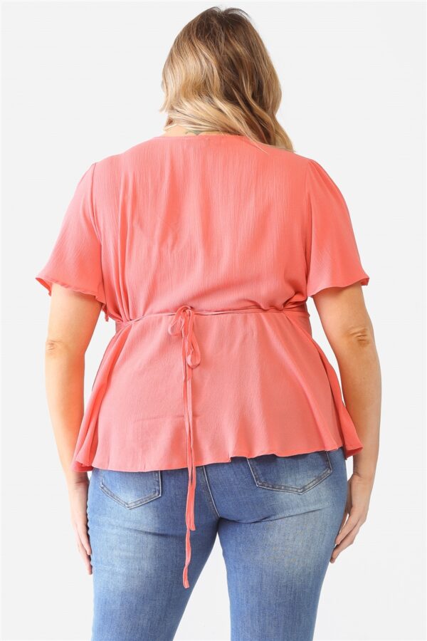 Plus Tie Detail Flare Top Tops