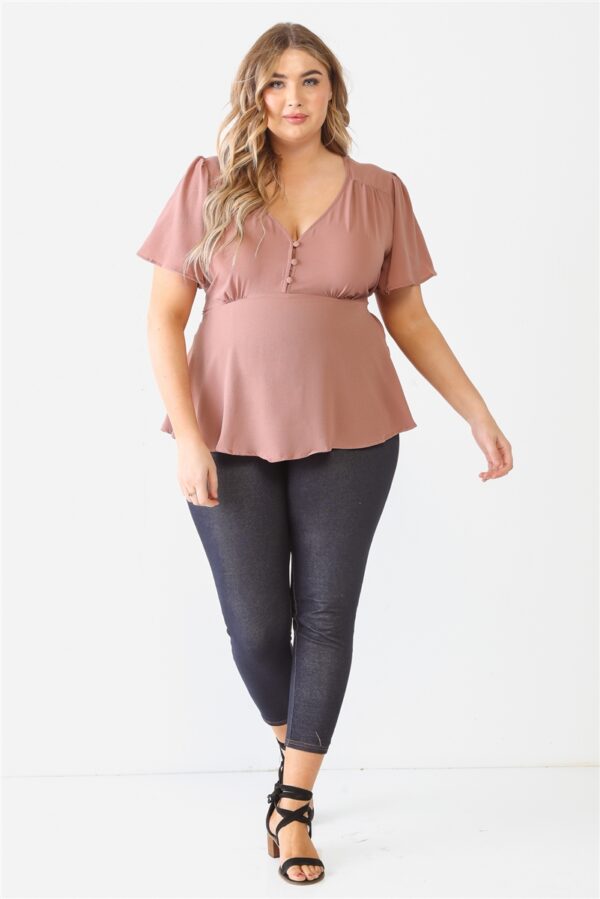 Plus Tie Detail Flare Top Tops