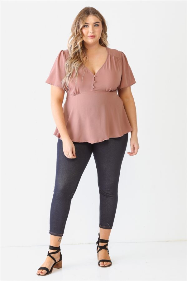 Plus Tie Detail Flare Top Tops