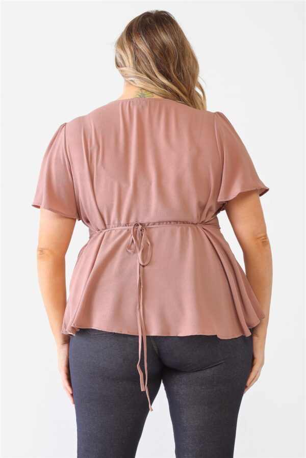 Plus Tie Detail Flare Top Tops