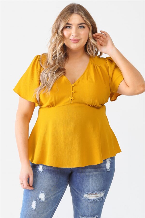 Plus Tie Detail Flare Top Tops