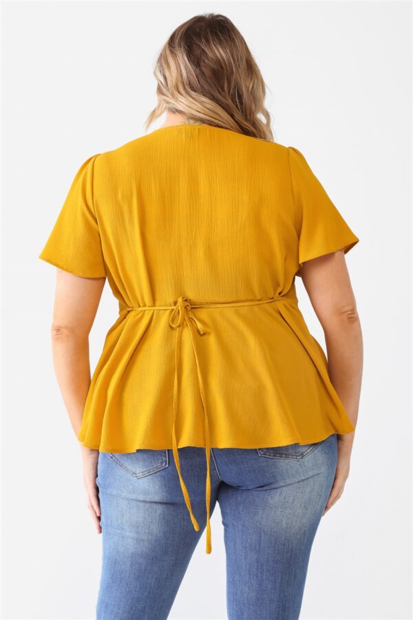 Plus Tie Detail Flare Top Tops